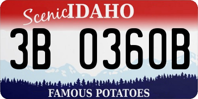ID license plate 3B0360B