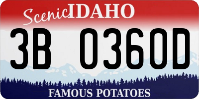 ID license plate 3B0360D