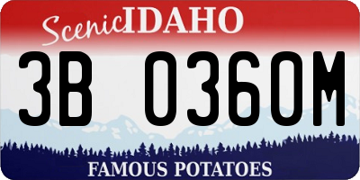 ID license plate 3B0360M