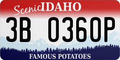 ID license plate 3B0360P