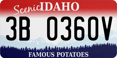 ID license plate 3B0360V