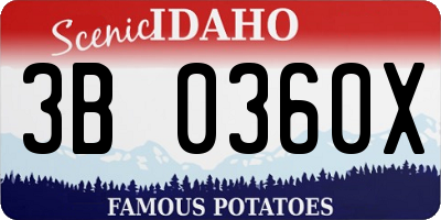 ID license plate 3B0360X