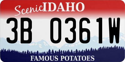 ID license plate 3B0361W