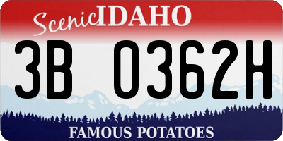 ID license plate 3B0362H