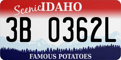 ID license plate 3B0362L
