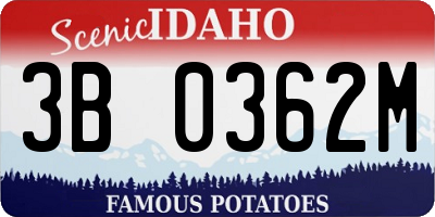 ID license plate 3B0362M