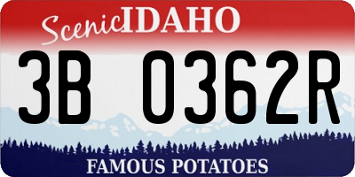 ID license plate 3B0362R