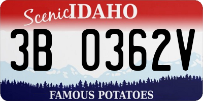 ID license plate 3B0362V
