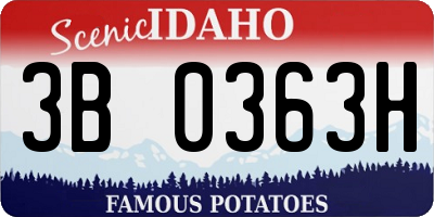 ID license plate 3B0363H