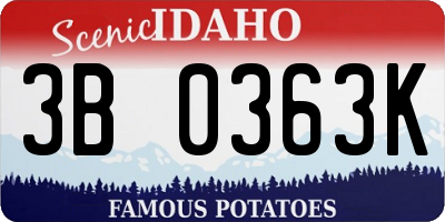 ID license plate 3B0363K