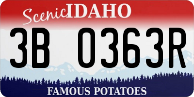 ID license plate 3B0363R