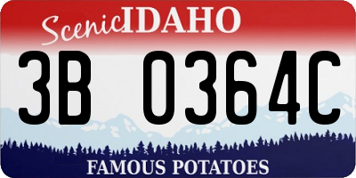 ID license plate 3B0364C