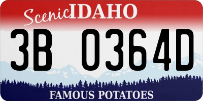 ID license plate 3B0364D