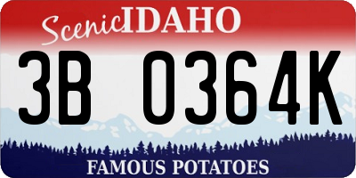 ID license plate 3B0364K