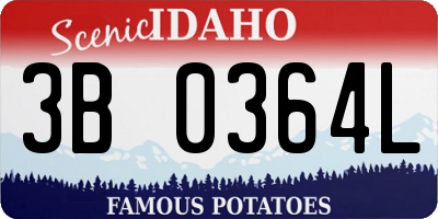 ID license plate 3B0364L