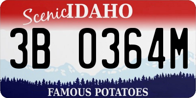 ID license plate 3B0364M