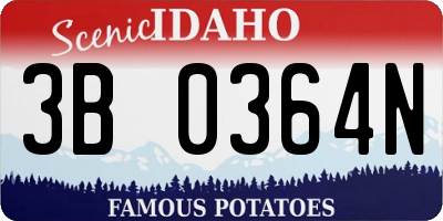 ID license plate 3B0364N