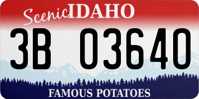 ID license plate 3B0364O