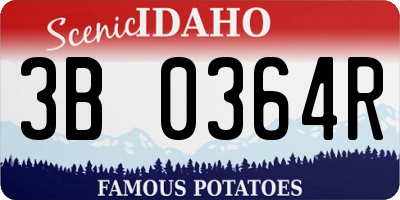 ID license plate 3B0364R