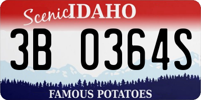 ID license plate 3B0364S