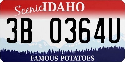 ID license plate 3B0364U