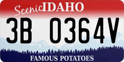 ID license plate 3B0364V
