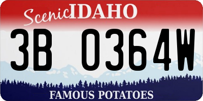 ID license plate 3B0364W