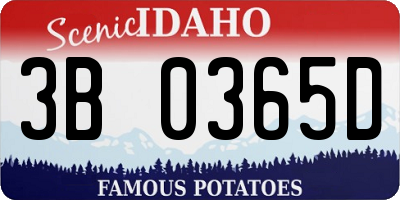 ID license plate 3B0365D