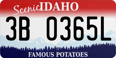 ID license plate 3B0365L