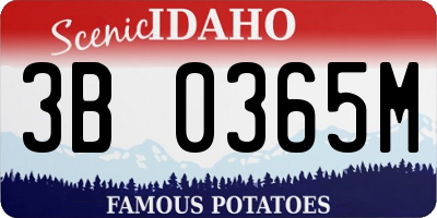 ID license plate 3B0365M