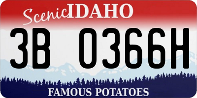 ID license plate 3B0366H