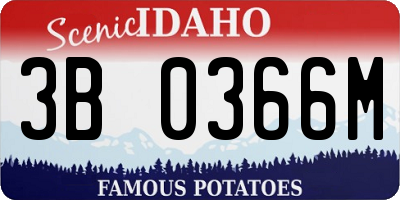 ID license plate 3B0366M
