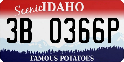 ID license plate 3B0366P