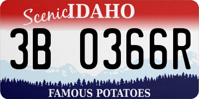 ID license plate 3B0366R
