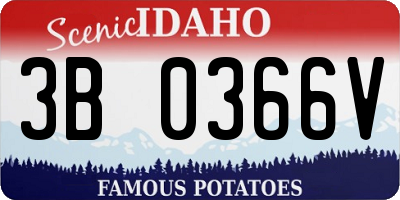 ID license plate 3B0366V