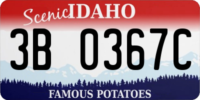 ID license plate 3B0367C
