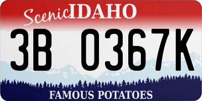 ID license plate 3B0367K