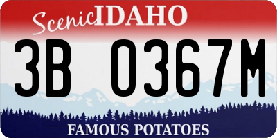 ID license plate 3B0367M