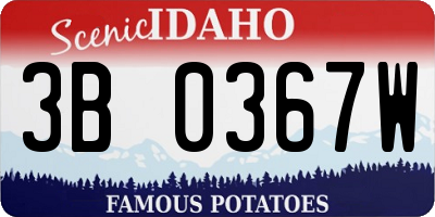 ID license plate 3B0367W