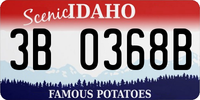 ID license plate 3B0368B
