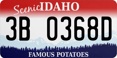 ID license plate 3B0368D