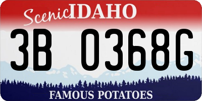 ID license plate 3B0368G