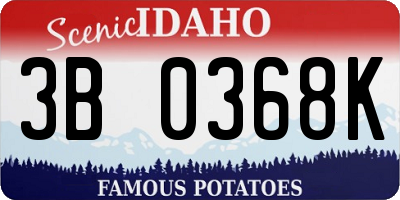 ID license plate 3B0368K