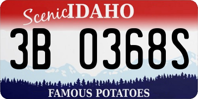 ID license plate 3B0368S
