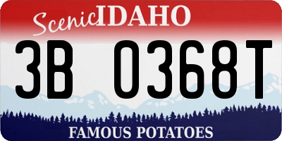 ID license plate 3B0368T
