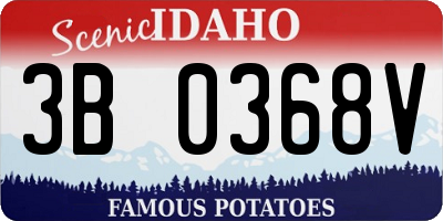 ID license plate 3B0368V