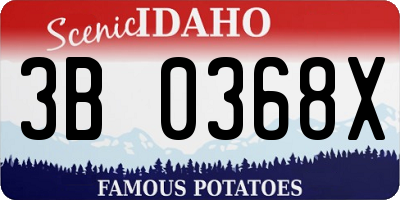 ID license plate 3B0368X