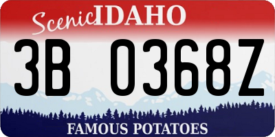 ID license plate 3B0368Z
