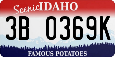 ID license plate 3B0369K