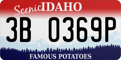 ID license plate 3B0369P